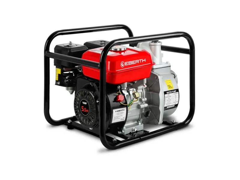 EBERTH Wasserpumpe 5,5PS mit 30.000l/h und 30m Förderhöhe, 2 Zoll Anschluss, 4-Takt-Motor